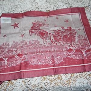 Rare Williams Sonoma Santa Twas The Night Before Christmas Jacquard 4 Place Mats